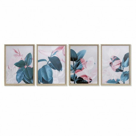 Maal DKD Home Decor Troopiline Taime leht 45 x 3,5 x 60 cm (4 Ühikut)