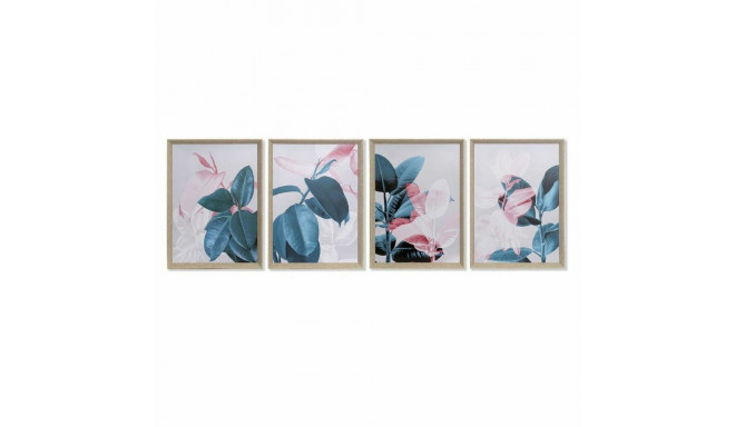 Maal DKD Home Decor Troopiline Taime leht 45 x 3,5 x 60 cm (4 Ühikut)