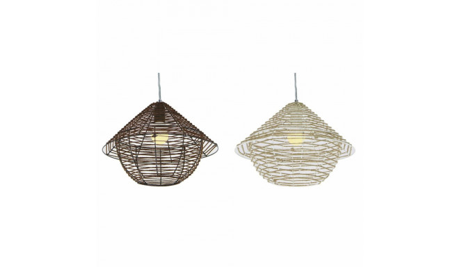Ceiling Light DKD Home Decor White Brown Black Natural Metal Rope Plastic 50 W 220 V Urban 38 x 38 x