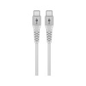 USB-C kaabel 0.5m, metallist pistik, ekstra pehme tekstiilist kate, valge
