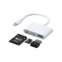 Joyroom HUB Card Reader iPhone OTG Lightning - USB Card Reader SD TF White