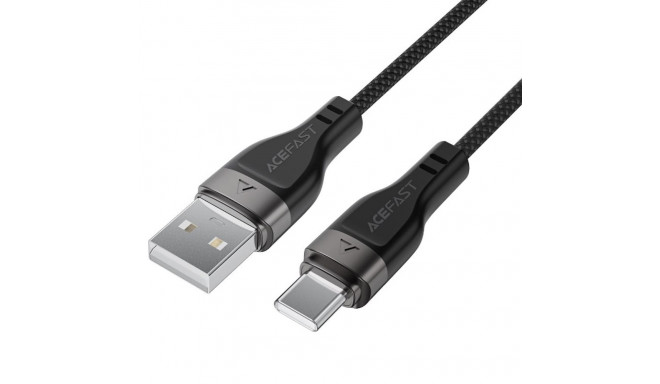 Acefast C11-04 USB-A to USB-C Magnetic Cable 3A Fast Charging 1.2m Braided Snap-On Connector Black