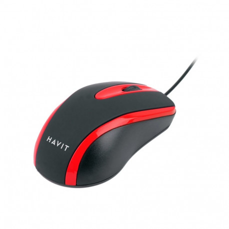 Gaming Mouse - Havit HV-MS753 Ergonomic Optical USB Type-A Black/Red Havit HV-MS753 Universal Mouse 
