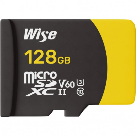 Wise microSDXC UHS-II V60 128GB R:290MBs / W:100MBs WI-MSD-S128