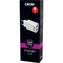 10x1 Grixx toiteadapter 220V kahe USB A valge