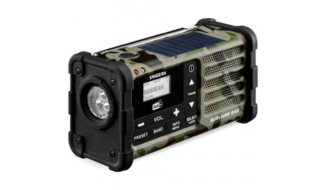Sangean MMR-88 DAB+ kamuflaaž hädaolukorra/käsivända/päikesepatarei raadio