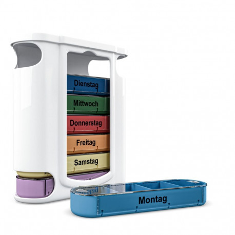 Weinberger Pillenbox-Wochendose coloriert