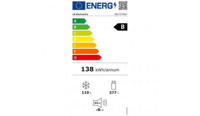 LG GBV7270BEV must külmik