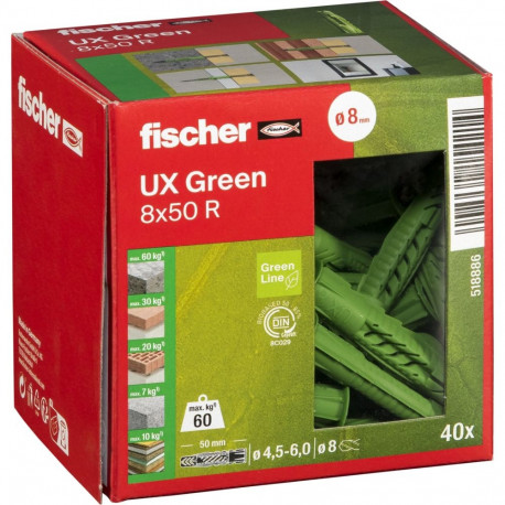 Fischer universaalne tüübel UX Green 8x50 R