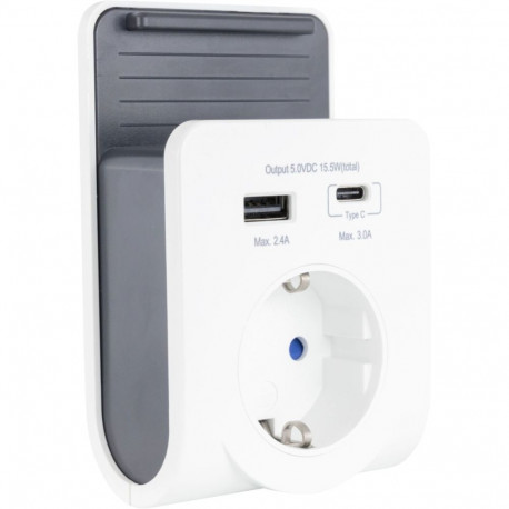 REV USB Charger with 240V Plug plus USB-A&C          0020770112