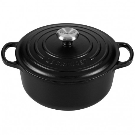 Le Creuset pott Signature ümmargune 20cm, satiinmust