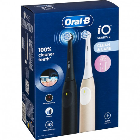 Oral-B iO2 Duo elektriline hambaharjakomplekt, must ja roosa