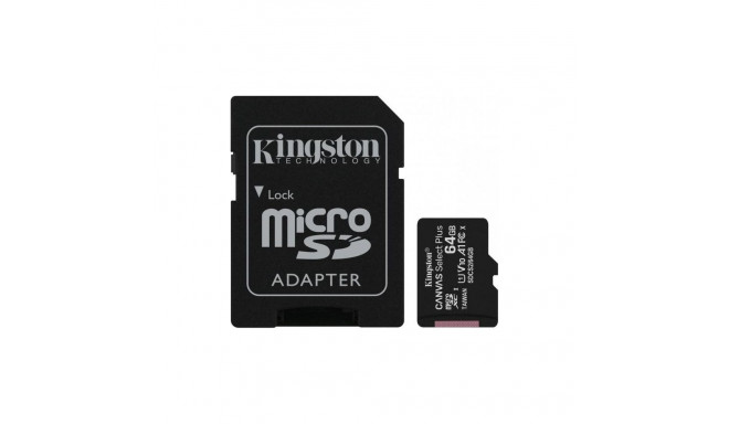 Kingston Canvas Select Plus MicroSDXC kaart 64 GB Class 10 UHS-I/U1 A1 V10 (SDCS2/64GB)