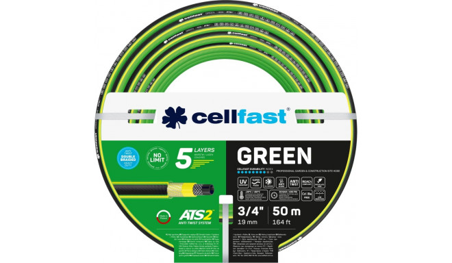 Plastic watering hose GREEN, 5 layers, 3/4, 50 m