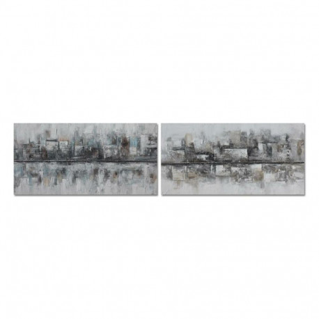Maal DKD Home Decor 120 x 2,8 x 60 cm Abstraktne Loft (2 Ühikut)