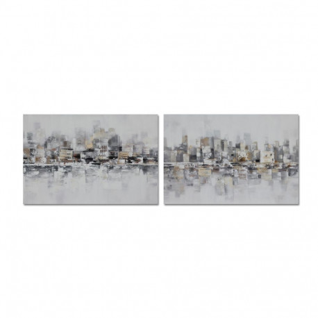 Maal DKD Home Decor 120 x 2,8 x 80 cm Abstraktne Loft (2 Ühikut)