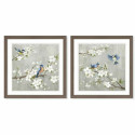 Kangas DKD Home Decor 63 x 3 x 63 cm 60 x 3 x 60 cm Linnud Shabby Chic (2 Ühikut)