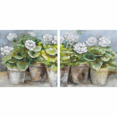 Maal DKD Home Decor 80 x 3,5 x 80 cm Taimepott Cottage (2 Ühikut)