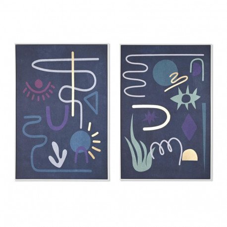 Maal DKD Home Decor 83 x 4,5 x 122,5 cm 83 x 4,5 x 123 cm Abstraktne Linna (2 Ühikut)