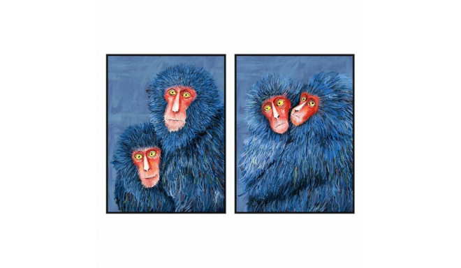 Canvas DKD Home Decor Modern Monkeys 90 x 4 x 120 cm (2 Units)