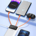 Dudao capacious powerbank with 3 built-in cables 20000mAh USB Type C + micro USB + Lightning white (