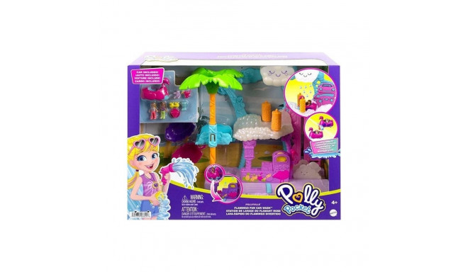 Mattel Polly Pocket Figure Flamingo Car Wash Set HHJ05