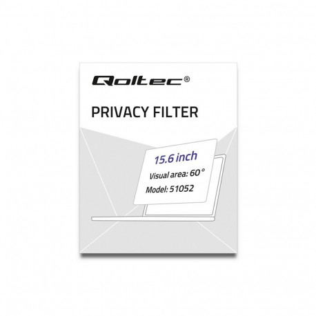 Privacy Filter - Qoltec 51052 15.6" 16:9 Anti-Reflective Translucent