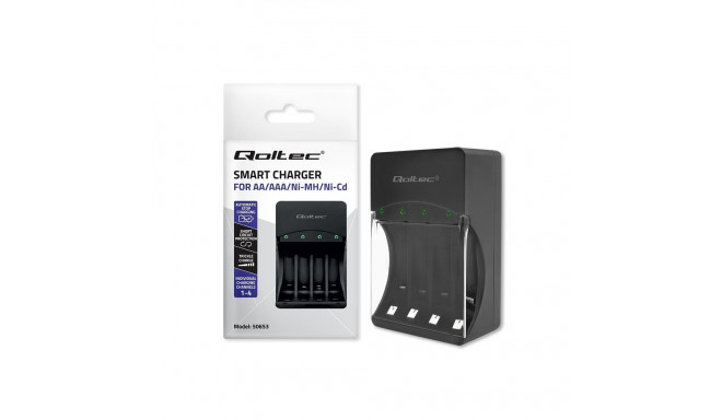 Battery Charger - Qoltec 50653 Ni-MH for R03/AAA R6/AA 1.2V