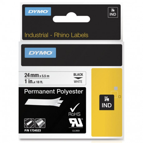 Dymo Schriftband Rhino Black White (1734523)
