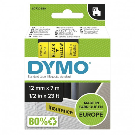 Dymo Schriftband 45018 Yellow Black (S0720580)