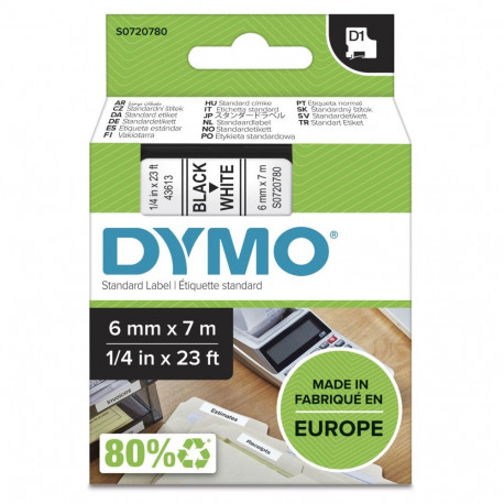 Dymo Schriftband 43613 valge must (S0720780)