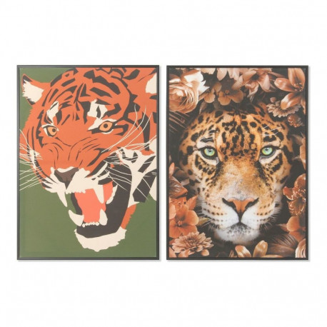 Maal DKD Home Decor 52 x 2,7 x 72 cm Tiiger Kaasaegne (2 Ühikut)