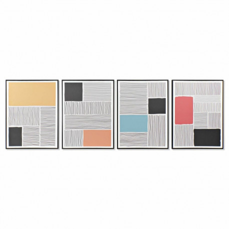 Maal DKD Home Decor Abstraktne 60 x 3 x 80 cm Loft (4 Tükid, osad)
