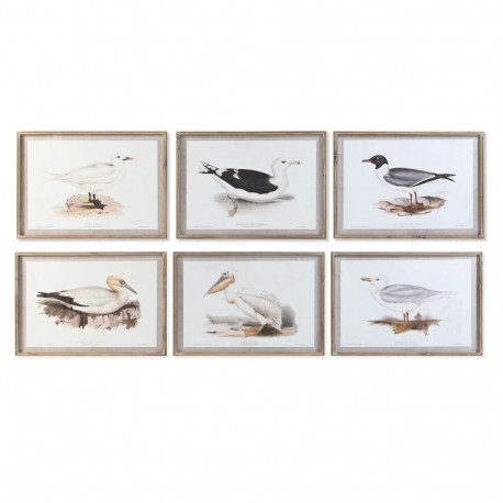 Maal DKD Home Decor 70 x 2,5 x 50 cm Traditsiooniline Linnud (6 Tükid, osad)