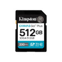 Kingston Canvas Go! Plus 512 GB SD mälukaart klass 10, UHS-I, U3, V30