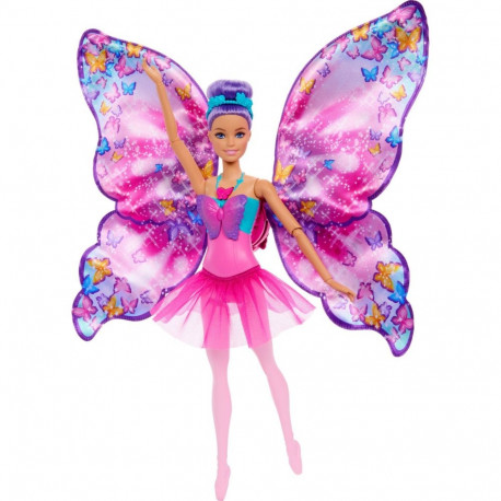 Barbie Mattel liblik-ballerina nukk 2in1 lahtikäivate tiibadega (HXJ10)