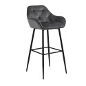 Baaritool BROOKE 55x52xH103,5cm, tumehall samet/must