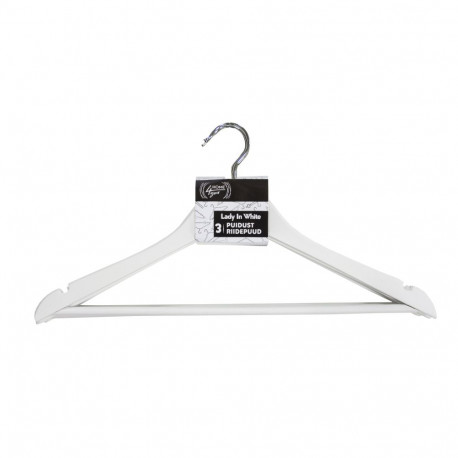 Cloth hangers 3pcs LADY IN WHITE
