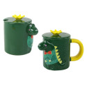 Kubek Z Przykrywką Zielony Dinozaur 400 ml