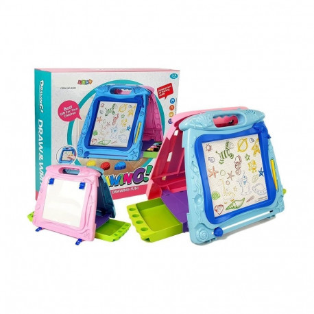 kahepoolne joonistustahvel markerite ja magnetitega