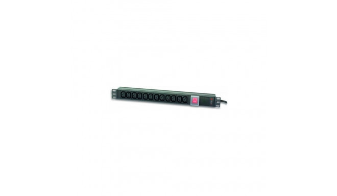 Rack 19 "rack for UPS 12 sockets, 2m black, 250V/16A