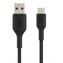 Cable Braided USB-C USB-A 2m Black