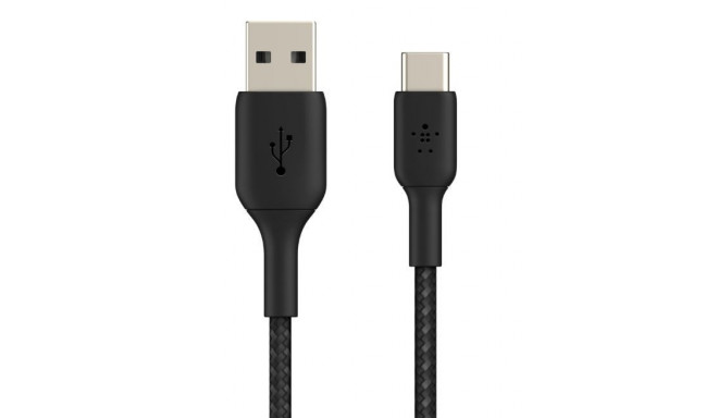 Cable Braided USB-C USB-A 2m Black