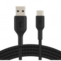 Cable Braided USB-C USB-A 2m Black