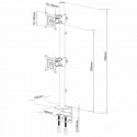 Double twin desk LCD / LED desk stand 13-27 inch double, black