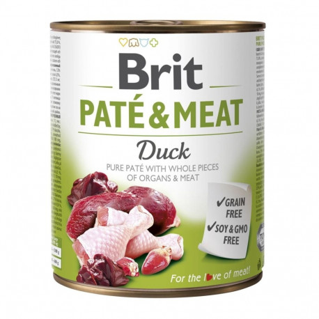 Wet Dog Food - BRIT Paté & Meat With Duck 800g Grain-Free