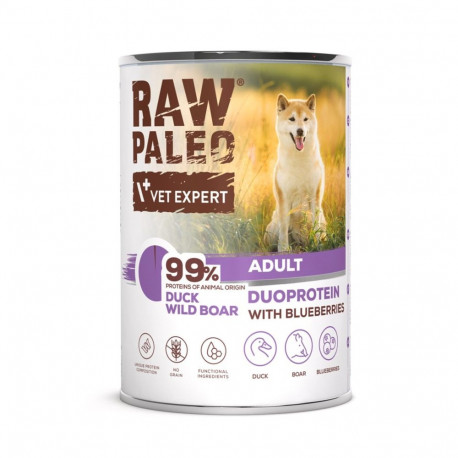 Wet Dog Food - RAW PALEO Duoprotein Duck & Boar Adult 400g