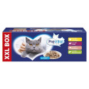 Wet Cat Food - PREVITAL XXL BOX Flavor Mix With Chicken, Veal, Salmon, Liver in Gravy  48 x 100g