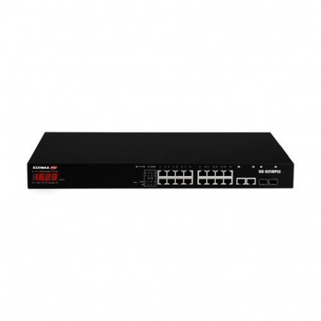 Edimax GS-5216PLC network switch Managed Gigabit Ethernet (10/100/1000) Power over Ethernet (PoE) Bl