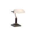 Brilliant Bankir table lamp E27 LED Brass, White